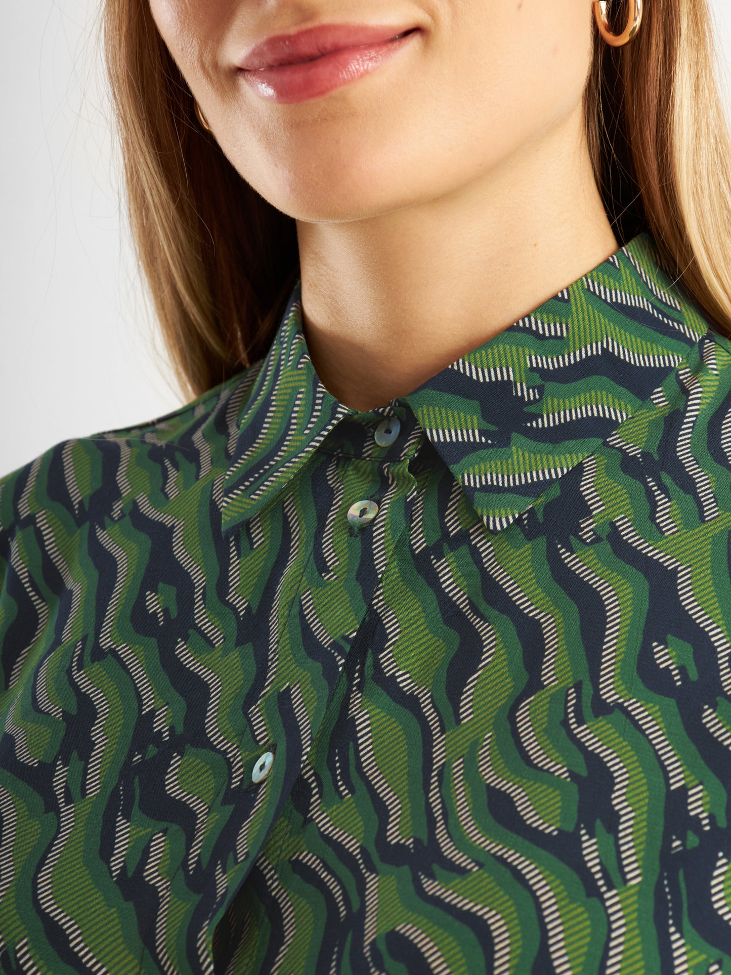 Printed Shirt New Wide Button Oasis