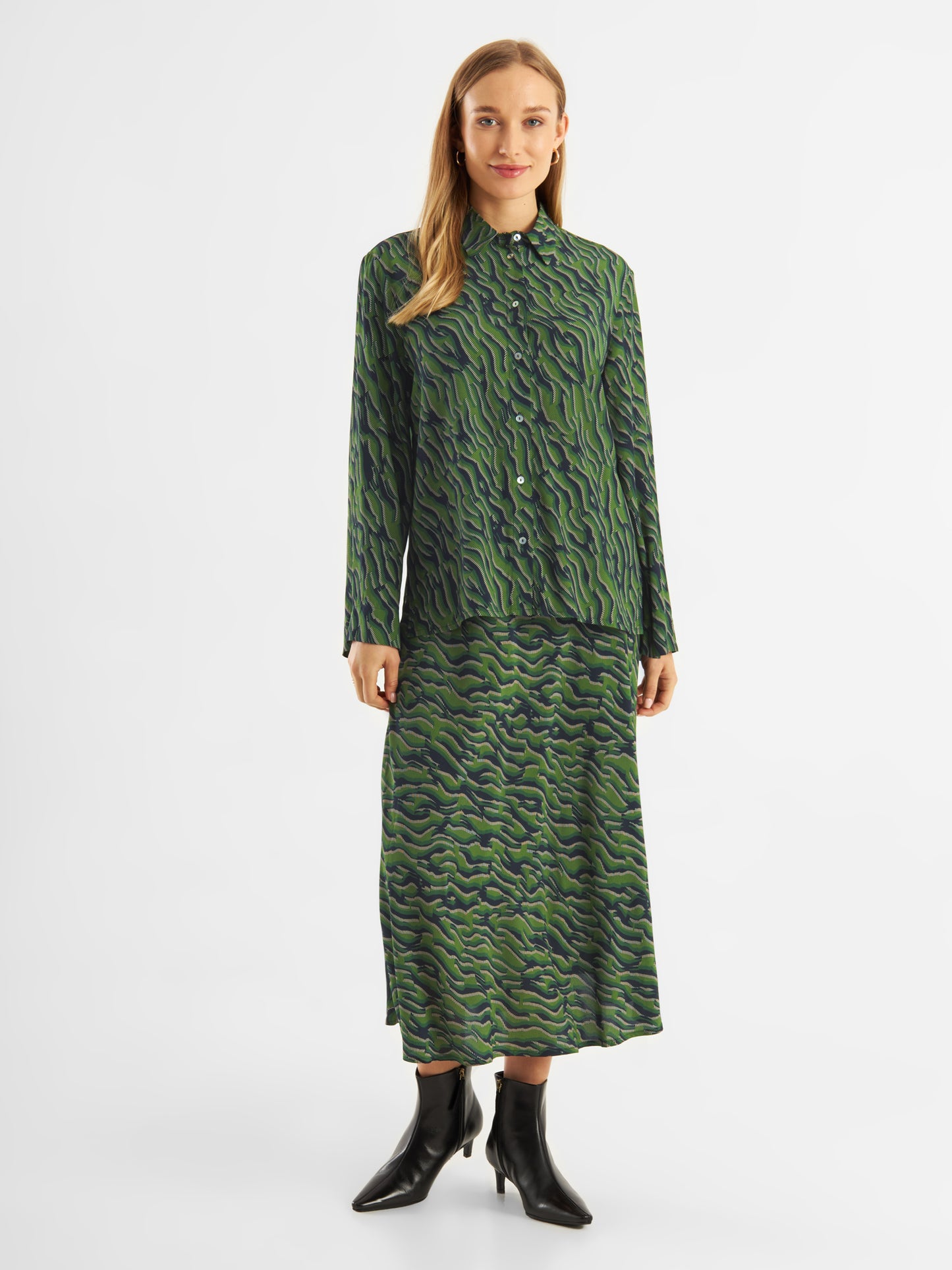 Printed Shirt New Wide Button Oasis